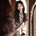 Load image into Gallery viewer, [HONGSHE Series] ★Chinese Dress★ Chinese-style dress, floral pattern, long length, short sleeves, slim, slimming, wedding, party
