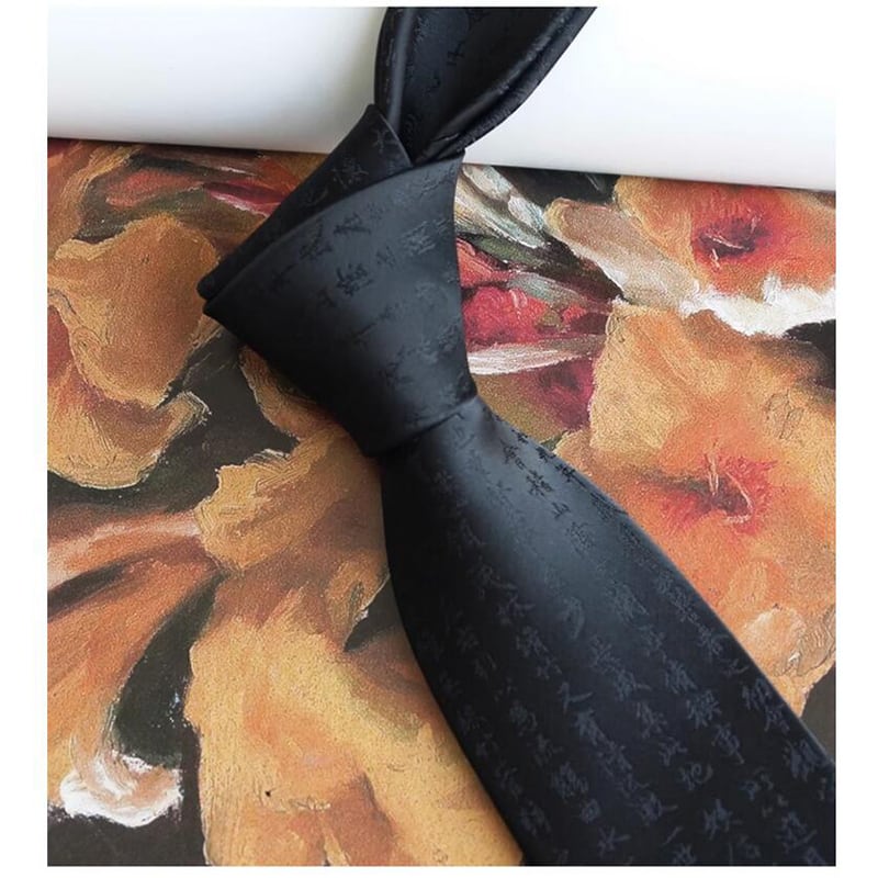 [Daiki Series] ★Tie★ Chinese style tie, accessory, decoration, men's birthday gift, letter pattern, black, black