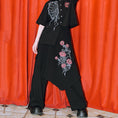 Load image into Gallery viewer, [Kokaisha Series] ★China style pants★ Chiffon gaucho pants Spring/Summer Loose Black Black SML XL
