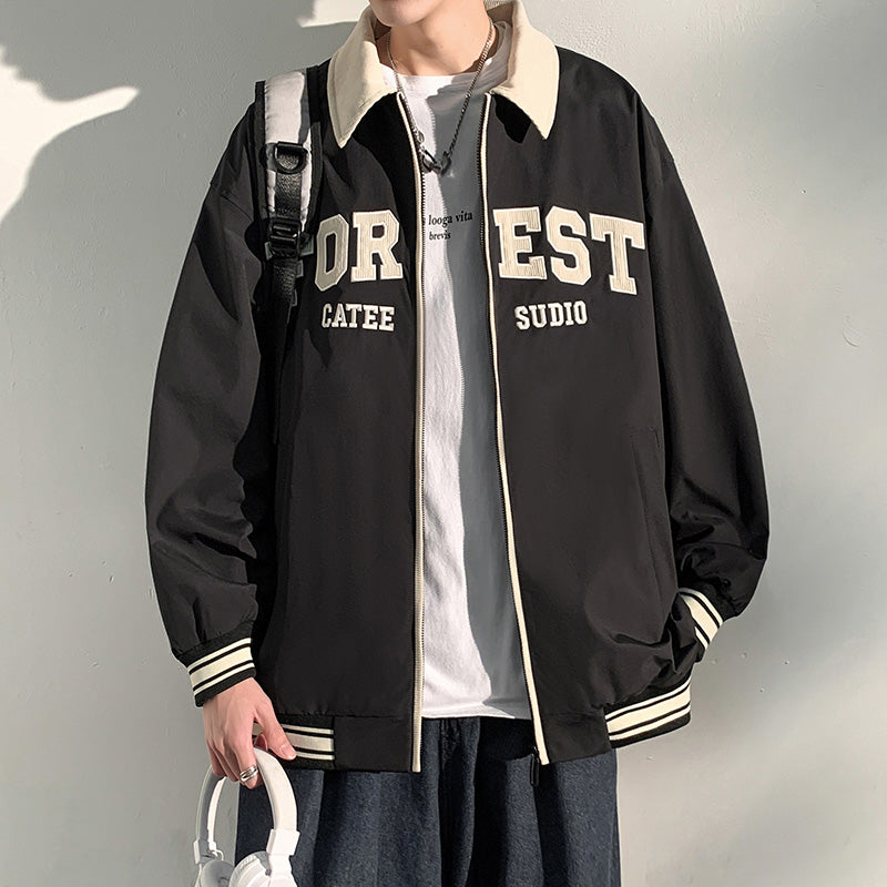 [DFBL Series]★Jacket★ 4color Outerwear Unisex Men's Color Scheme Alphabet Casual