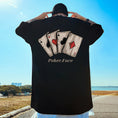 Load image into Gallery viewer, [MOYAN Series]★T-shirt★ 8color Tops Playing Cards Unisex Men's Large Size Cotton Black White Green Red Gray
