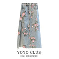 Load image into Gallery viewer, [YOYO CLUB Series] ★Skirt★ Bottoms Denim Skirt Floral Pattern Ladies Blue Blue Design Available
