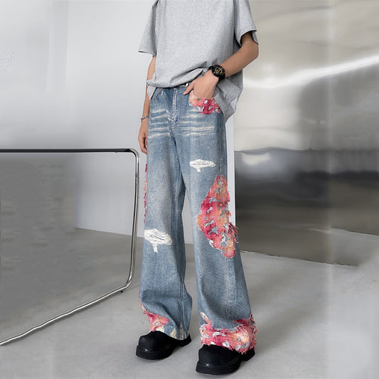 [HANMOYAN Series] ★Denim pants★ Pants Bottoms Butterfly Unique Women's Cute Easy to match