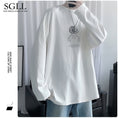 Gallery viewerに画像を読み込む, 【SGLLシリーズ】★トップス★ 3color Tシャツ 長袖 男女兼用 メンズ 大きいサイズ コットン 黒 白 灰
