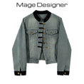 Load image into Gallery viewer, [Mage Designer Series] ★Outer★ Jacket Denim Jacket Jeans Blue Blue Ladies
