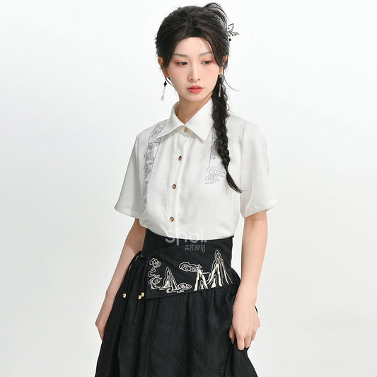 [Daiseiryuu 4 Series] ★Chinese-style tops★ Outerwear, shirts, long-sleeved shirts, sun protection, Chinese clothing, gray