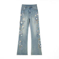 Load image into Gallery viewer, [OURI Series] ★Denim pants★ Trousers Bottoms Floral pattern Casual Easy to match Ladies Fashionable
