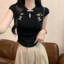 [TUANTUAN series] ★Chinese style tops★ 4color T-shirts for women, slimming, sexy, stylish design