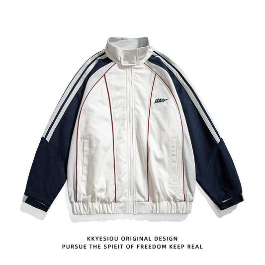 [KKYESIOU Series]★Jacket★ Outerwear Unisex Men's Women's Color Scheme Sports Style Casual