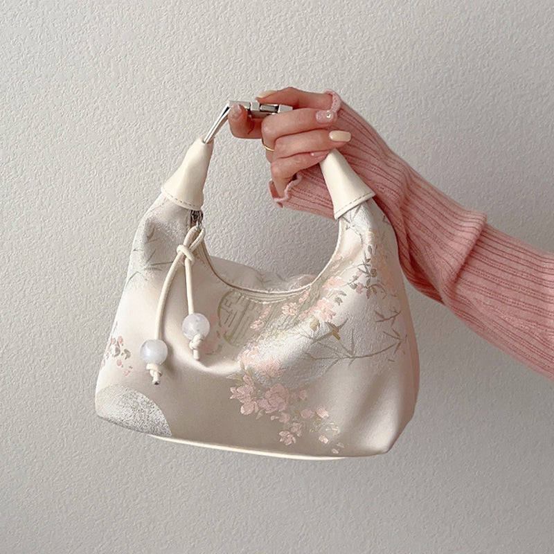 [DAZE &amp; ERPANG series] ★Bag★ Check pattern, floral pattern, cute, date, commuting, OL, office, rectangular, improves temperament