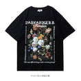 Gallery viewerに画像を読み込む, 【From Marsシリーズ】★トップス★ 2color Tシャツ 半袖 花柄 男女兼用 メンズ コットン ブラック ホワイト
