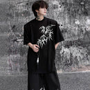 [ZHUIYI series] ★Chinese style tops★ 2color T-shirt, short sleeve, bamboo, bamboo pattern, men's, casual, easy to match