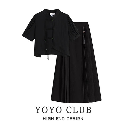 [YOYO CLUBB Series] ★Chinese-style set-up, single order★ 2 colors, top or skirt, improve your style, Chinese clothing