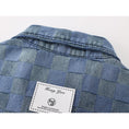 Load image into Gallery viewer, [LHSEN Series] ★Outer★ Denim Jacket Jacket Jeans Tie-dye Women's Plaid Pattern Blue
