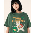 Gallery viewerに画像を読み込む, 【Funkyapeシリーズ】★Tシャツ★ 6color トップス 半袖 レディース コットン 猫 ねこ ネコ 猫柄 黒 青 緑 赤
