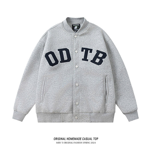 [TIRED STUDIO Series] ★Stadium Jacket★ 2color Outer Jacket Unisex Men's Large Size Gray Navy