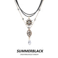 Gallery viewerに画像を読み込む, 【SUMMERBLACKシリーズ】★ネックレス★ アクセサリー チョーカー デザイン性有り レトロ ダブル
