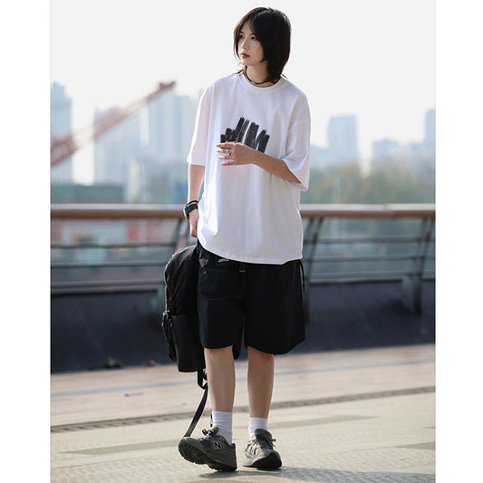 [BIGEMAN Series] ★T-shirt★ 2 colors Tops Short sleeve Unisex Men's Large size Graffiti Casual