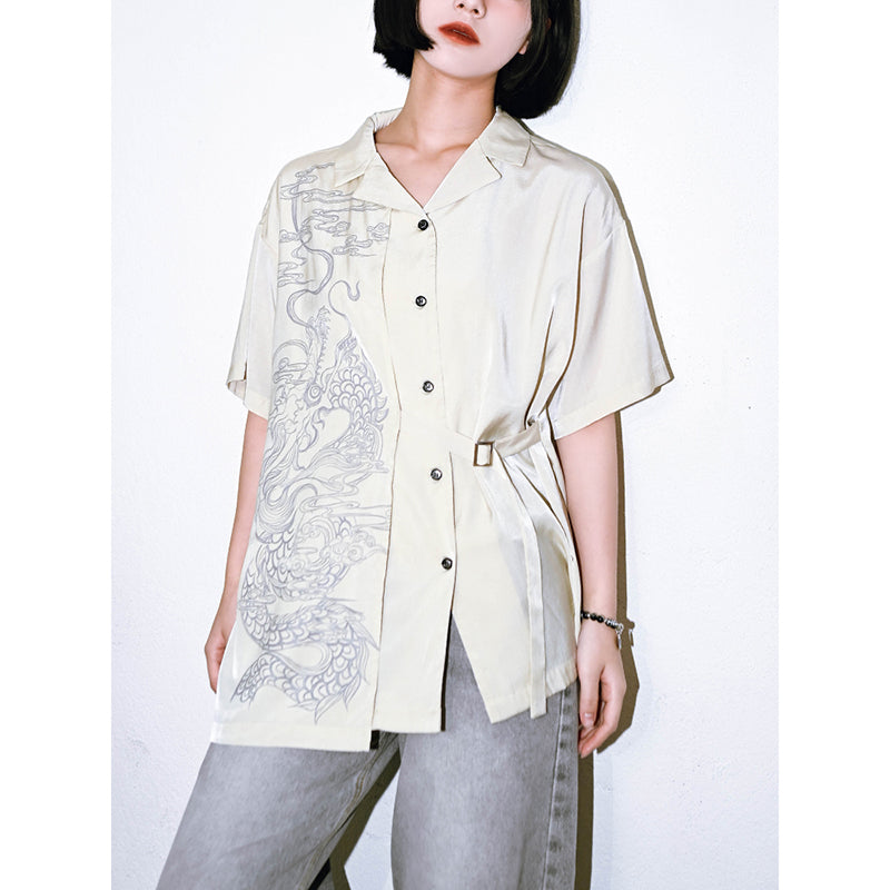 [Gokukaisha---Yunchi Series] ★Chinese-style tops★ Short-sleeved shirt, original, easy to match, Chinese clothing, with a stylish design