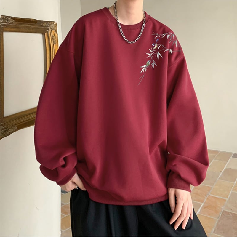 [KADISHOU series] ★Chinese style tops★ 5 colors Long sleeve tops Sweatshirt Unisex Men's Large sizes Black White Red