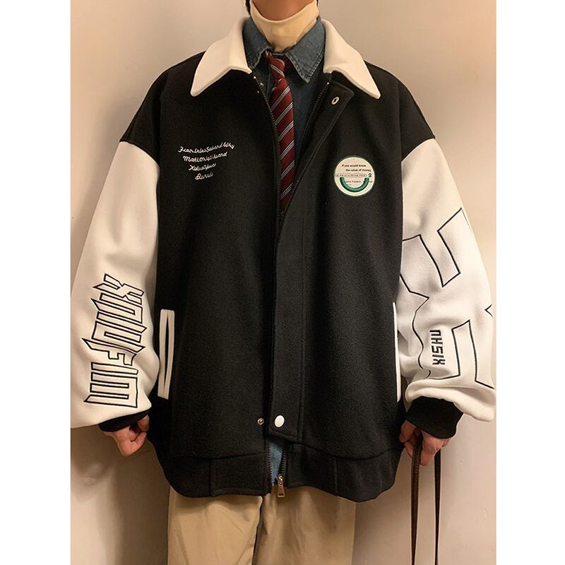 [NANSHI Series]★Jacket★ 3color Stadium Jacket Outerwear Unisex Men's Color Scheme Rasha Black Brown Green