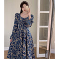 Load image into Gallery viewer, [JIGUJIGU Series] ★One Piece★ Women's Long Sleeve Floral Pattern Dress Retro Easy to Match Large Size
