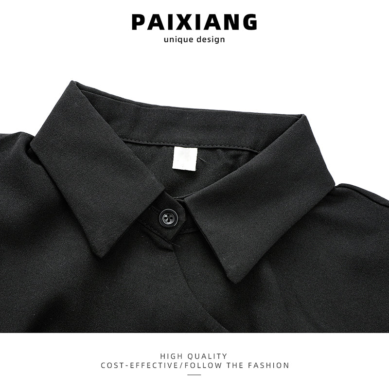 [PAIXIANG Series] ★Chinese Style Tops★ Shirt Black Black Chinese Clothes Women's Short Length