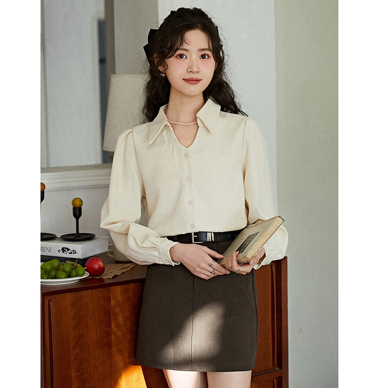 [MUTU Series]★China Style Shirt★ 2color Tops Long Sleeve Shirt Embroidery Women's Chinese Clothing Improves Temperament