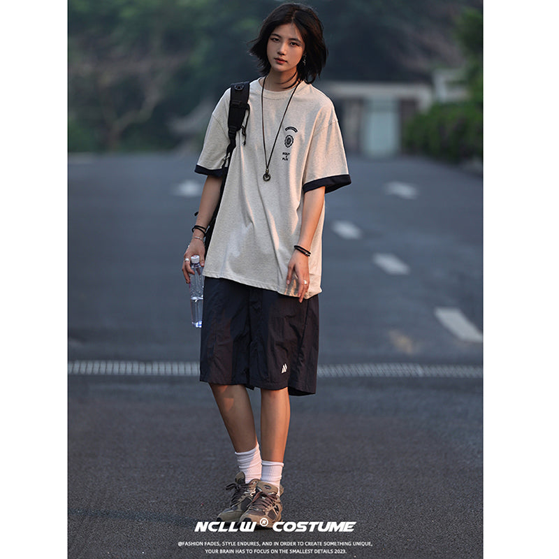 [BIGEMAN Series] ★T-shirt★ 2 colors Tops Short sleeve Unisex Men's Large size Graffiti Casual