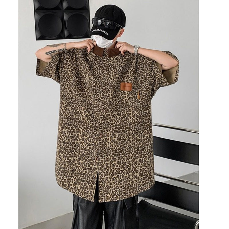 Very popular item [BEAT BOY series]★China style shirt★ Letter pattern Kanji short sleeve shirt Floral pattern shirt Print tops Unisex Men's ML XL 2XL