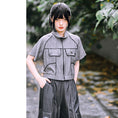 Load image into Gallery viewer, [Daiseiryuu 4 Series] ★Chinese-style tops★ Outerwear, shirts, long-sleeved shirts, sun protection, Chinese clothing, gray
