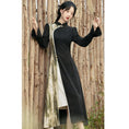 Load image into Gallery viewer, [Hanamori Series] ★China-style dress★ Improved cheongsam dress with switching design Black Black
