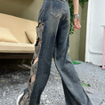 Load image into Gallery viewer, [HANMOYAN Series] ★Denim pants★ Pants Bottoms Butterfly Unique Women's Cute Easy to match
