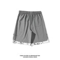 Load image into Gallery viewer, [BIGEMAN Series] ★Shorts★ Chinese-style pants, 2 colors, bottoms, short pants, unisex, men's, fake layered, black, gray
