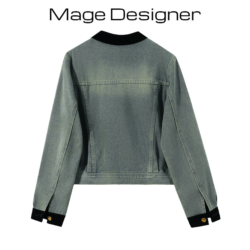 【Mage Designerシリーズ】★アウター★ ジャケット デニムジャケット ジーンズ ブルー 青い レディース