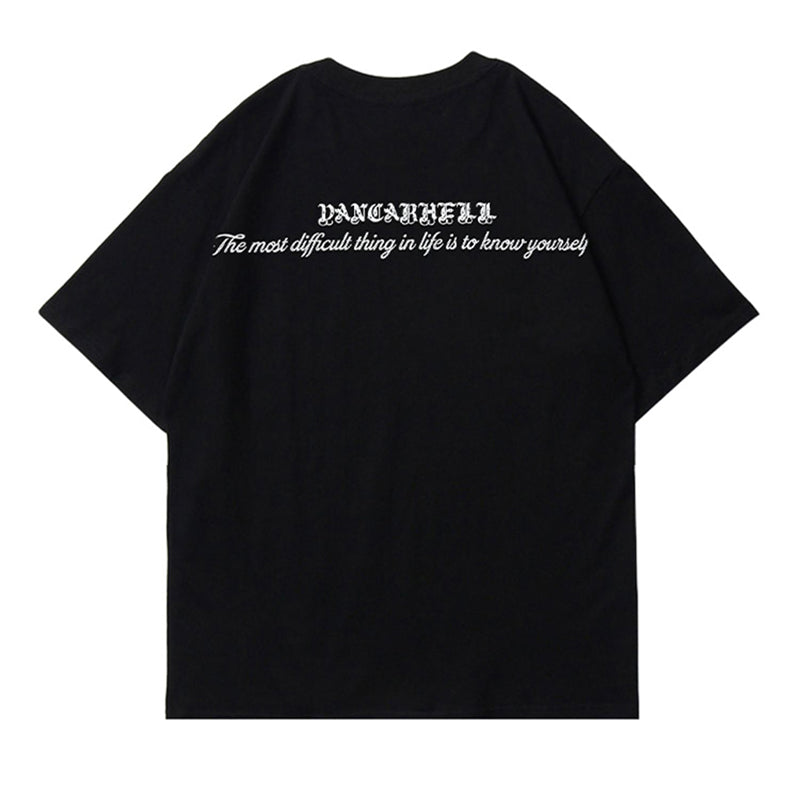 【From Marsシリーズ】★トップス★ 2color Tシャツ 半袖 花柄 男女兼用 メンズ コットン ブラック ホワイト