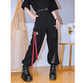 Load image into Gallery viewer, [Kokaisha Series] ★China style pants★ Chiffon gaucho pants Spring/Summer Loose Black Black SML XL
