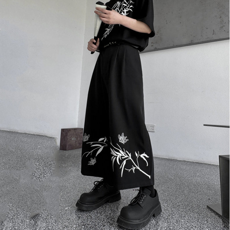 [ZHUIYI Series] ★Chinese-style trousers★ Casual pants, trousers, bottoms, unisex, men's, 8/10th length, Chinese clothing