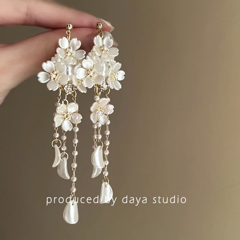 [SHESHUO Series] ★Earrings★ Pair Earrings or Earrings Accessories Floral Pattern Long Length Cute Present for Her Birthday