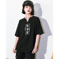 Load image into Gallery viewer, [Kugaisha---Kenkun Series] ★Chinese-style tops★ T-shirt, short sleeves, long sleeves, unique, original, text pattern, black
