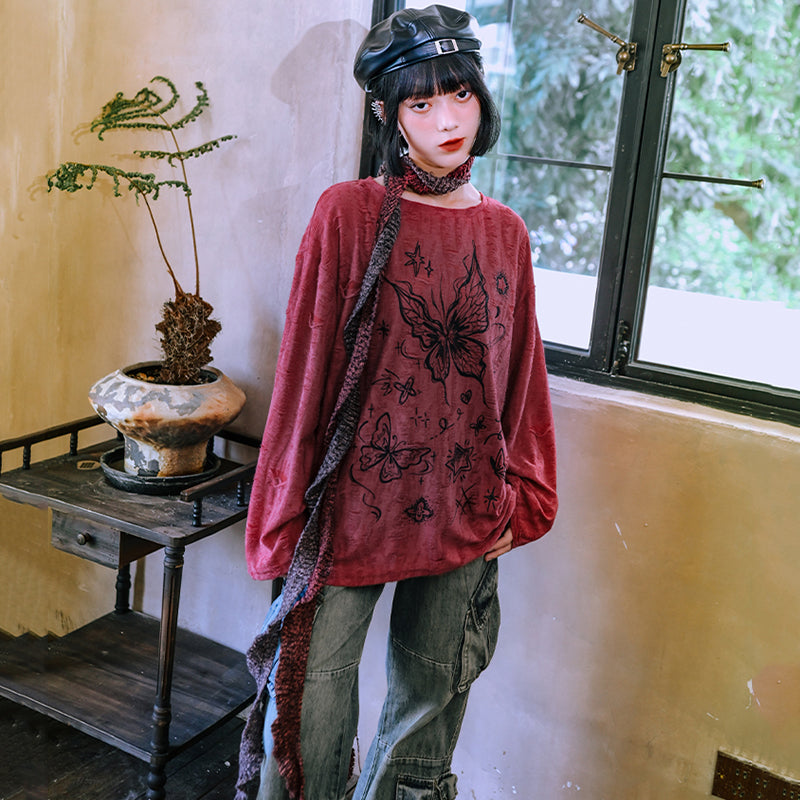 [Kokaisha---Butterfly Gin Series] ★Chinese-style top★ Happi coat, outerwear, unique, embroidered, butterfly, retro, easy to match