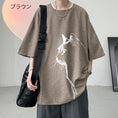 Gallery viewerに画像を読み込む, 【WUSHEシリーズ】★チャイナ風トップス★ 3color Tシャツ 半袖 男女兼用 メンズ 大きいサイズ コットンリネン 猫 猫柄 ねこ ネコ
