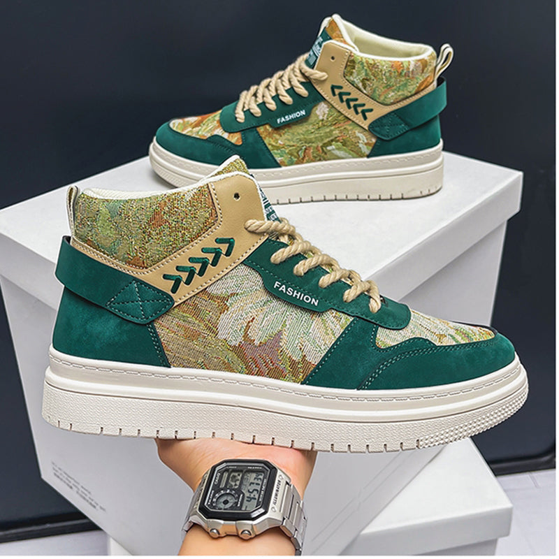 [KANHAI Series] ★Shoes★ 2 colors Shoes Men's Men's shoes Oil painting style Size 39-44 Green Navy