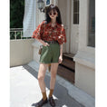 Load image into Gallery viewer, [YOUZI Series]★Shirt★ Tops Short Sleeve Red Women's Chiffon Floral Shirt Cute Summer Clothes
