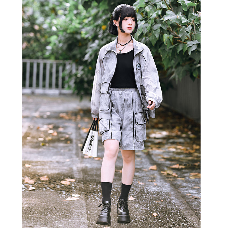 [Daiseiryuu 4 Series] ★Chinese-style tops★ Outerwear, shirts, long-sleeved shirts, sun protection, Chinese clothing, gray