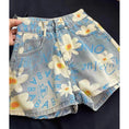 Load image into Gallery viewer, [Flower Series] ★Shorts★ Shorts Pants Denim 2color Easy to match Summer SML Blue Black
