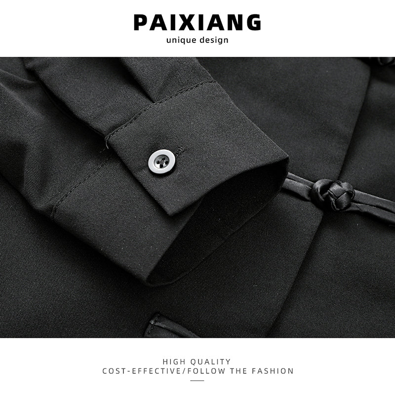 [PAIXIANG Series] ★Chinese Style Tops★ Shirt Black Black Chinese Clothes Women's Short Length