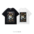 Gallery viewerに画像を読み込む, 【From Marsシリーズ】★トップス★ 2color Tシャツ 半袖 花柄 男女兼用 メンズ コットン ブラック ホワイト
