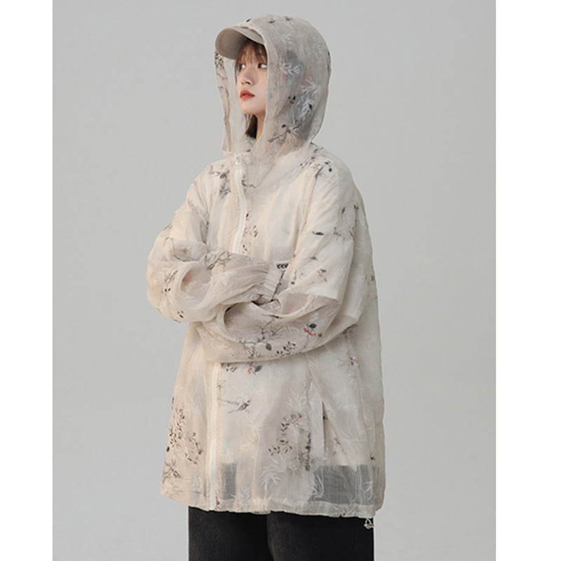 [GEBOXUAN series] ★Outerwear★ Chinese-style outerwear, 2 colors, sun protection, thin, unisex, men's, casual, floral pattern