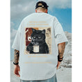 Load image into Gallery viewer, [MOYAN Series]★T-shirt★ 3color Tops Cat Unisex Men's Large Size Black White Coffee Color
